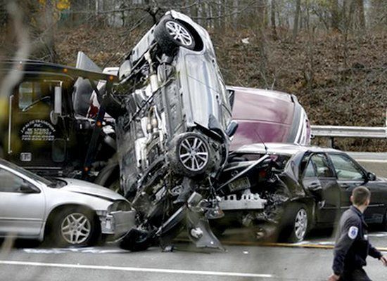 Multiple Car Crash Pile Up