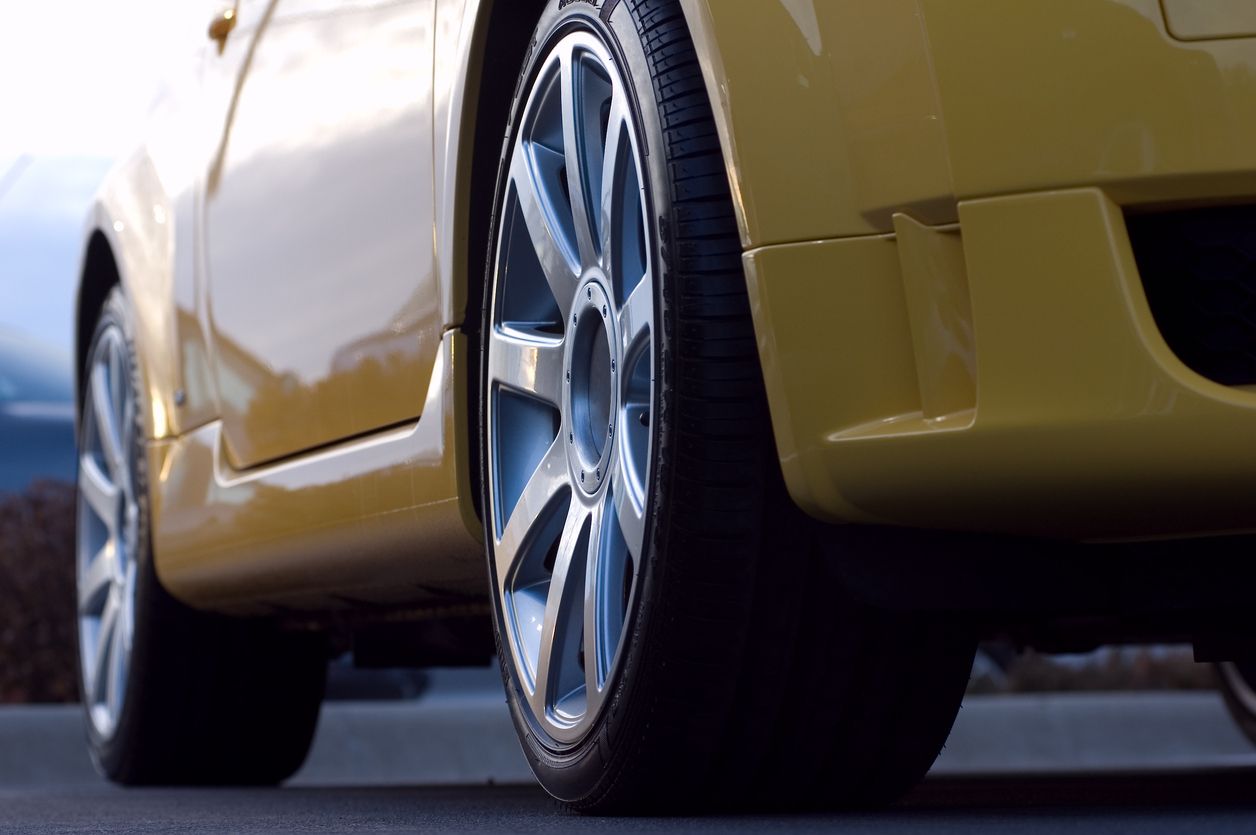 image of a car's rear tire