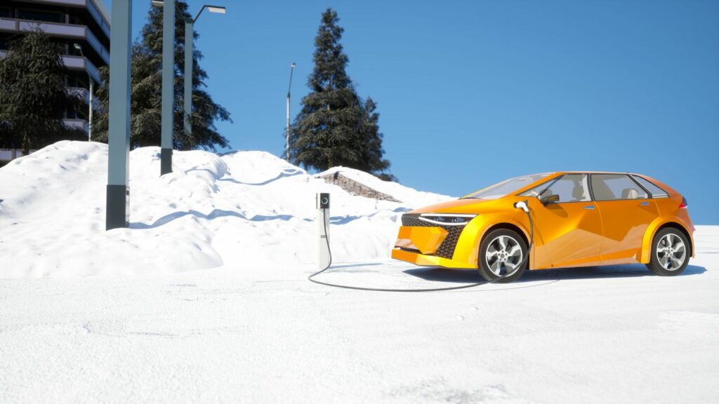 electric car charging in winter